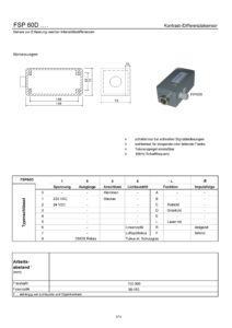 Sensorik Austria - FSP 60D - Datenblatt